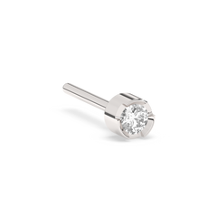 Small Bezel Lab-grown Diamond Stud - 14K White Gold (0.06 ct.) | Single