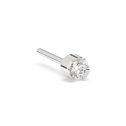 Lab-grown Diamond Bezel Stud Small 14K White Gold (0.06 ct.)