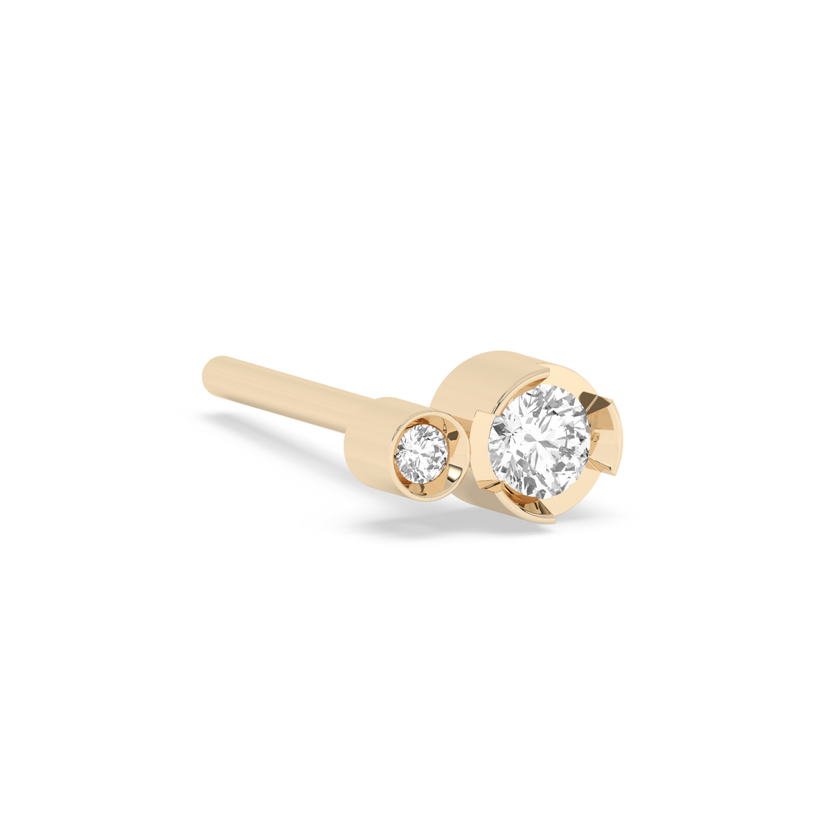 Two Stone Bezel Diamond Stud