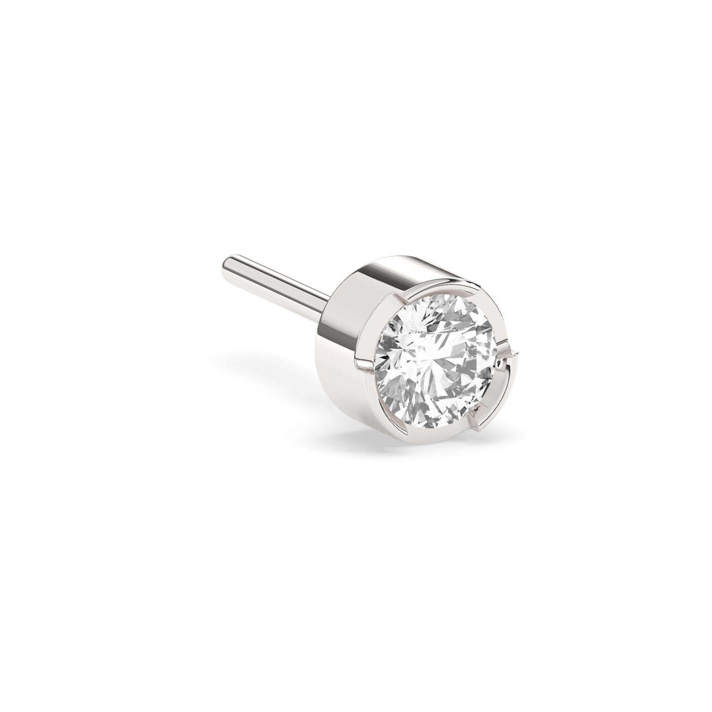 Diamond Bezel Stud Medium 14K White Gold (0.17 ct.)