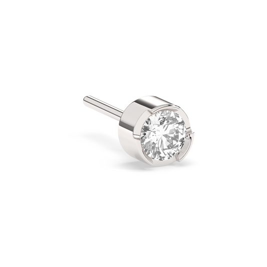 Lab-grown Diamond Bezel Stud Medium 14K White Gold (0.17 ct.)