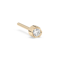 Small Bezel Diamond Stud - 14K Yellow Gold (0.06 ct.) | Single