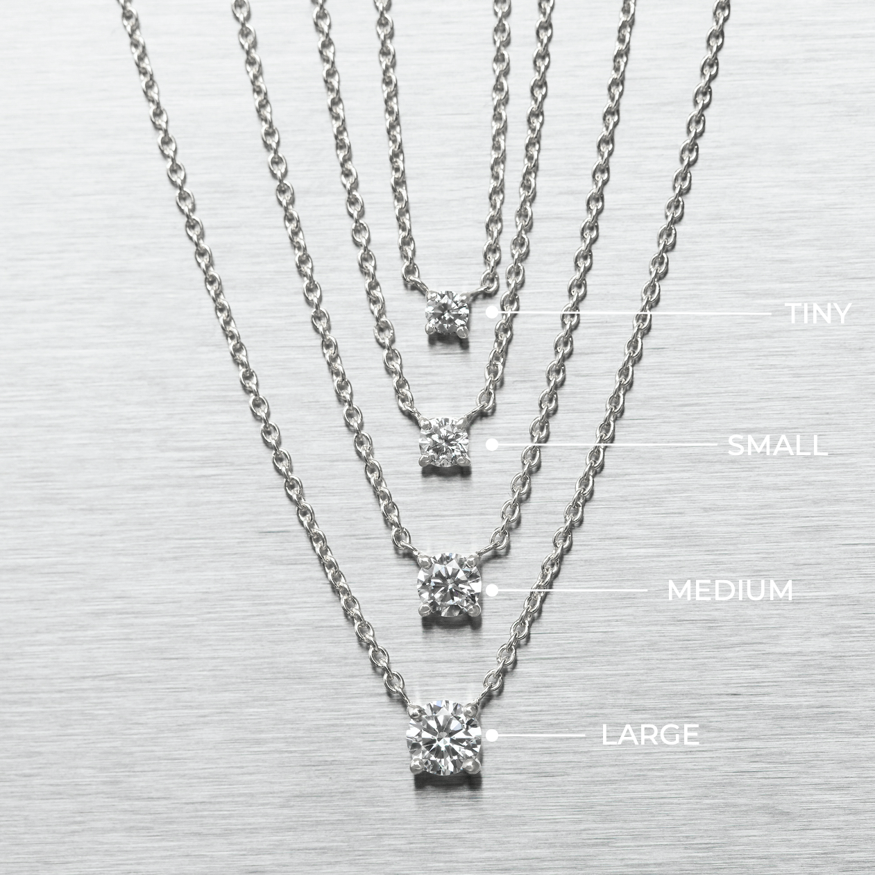 Prong Lab-grown Diamond Necklace Small (0.06 ct.) 14K White Gold