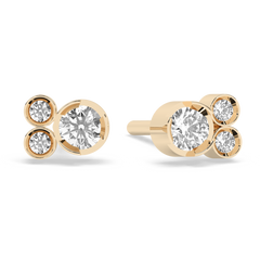 Bezel Lab-grown Diamond Stud - 14K Yellow Gold (0.16 ct.) | Pair