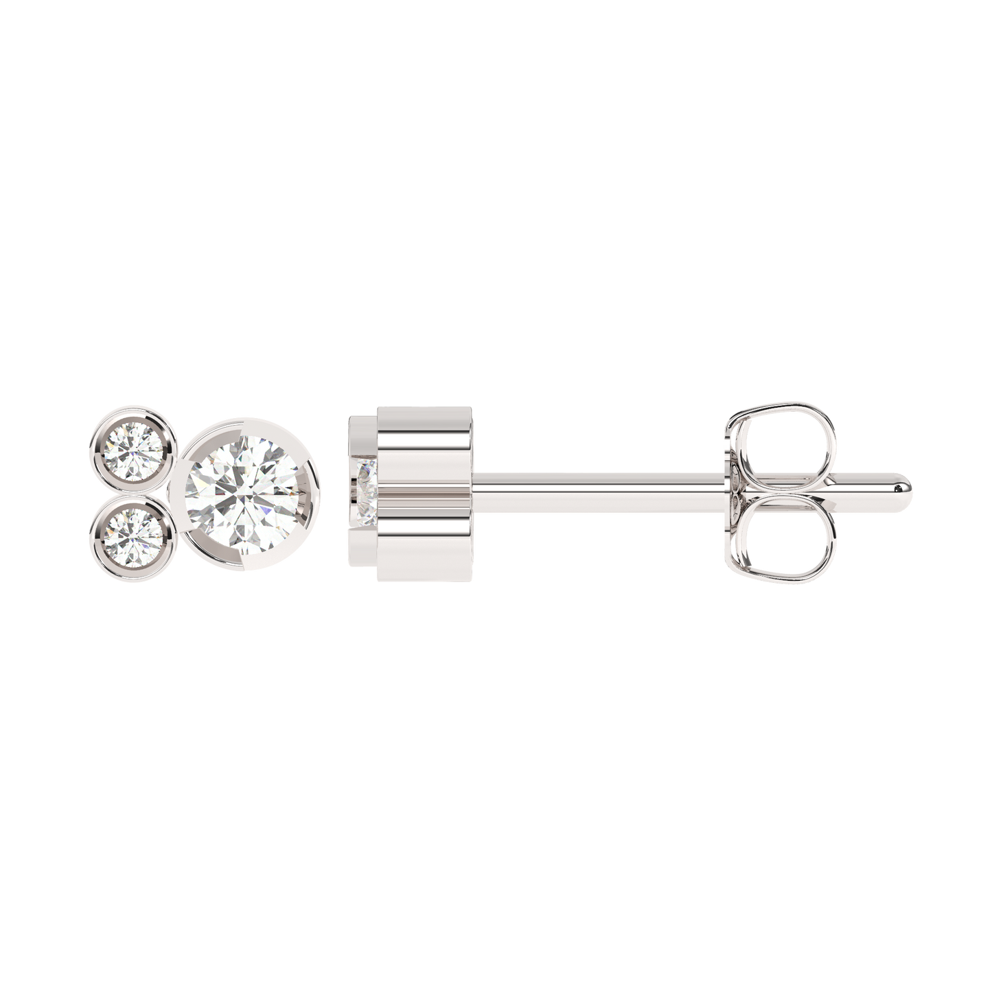 Lab-grown Diamond Bezel Stud 14K White Gold (0.08 ct.)